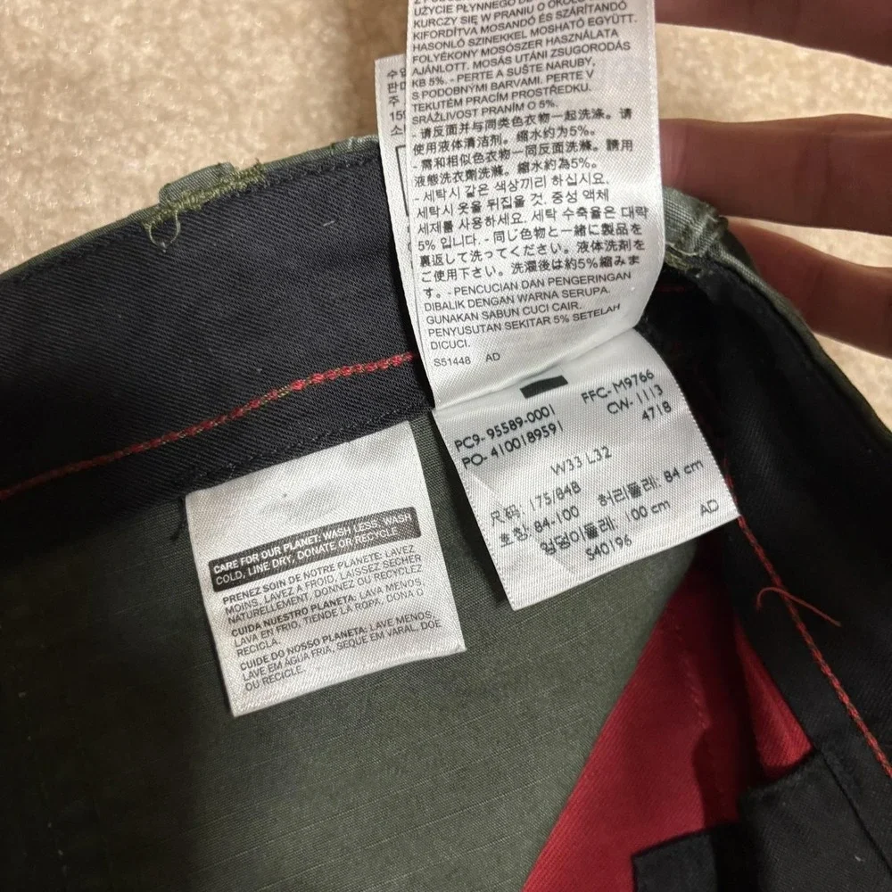 Levis Skateboarding Cordura Fatigue Pants Mens 33x30 Green Military OG 107 Style